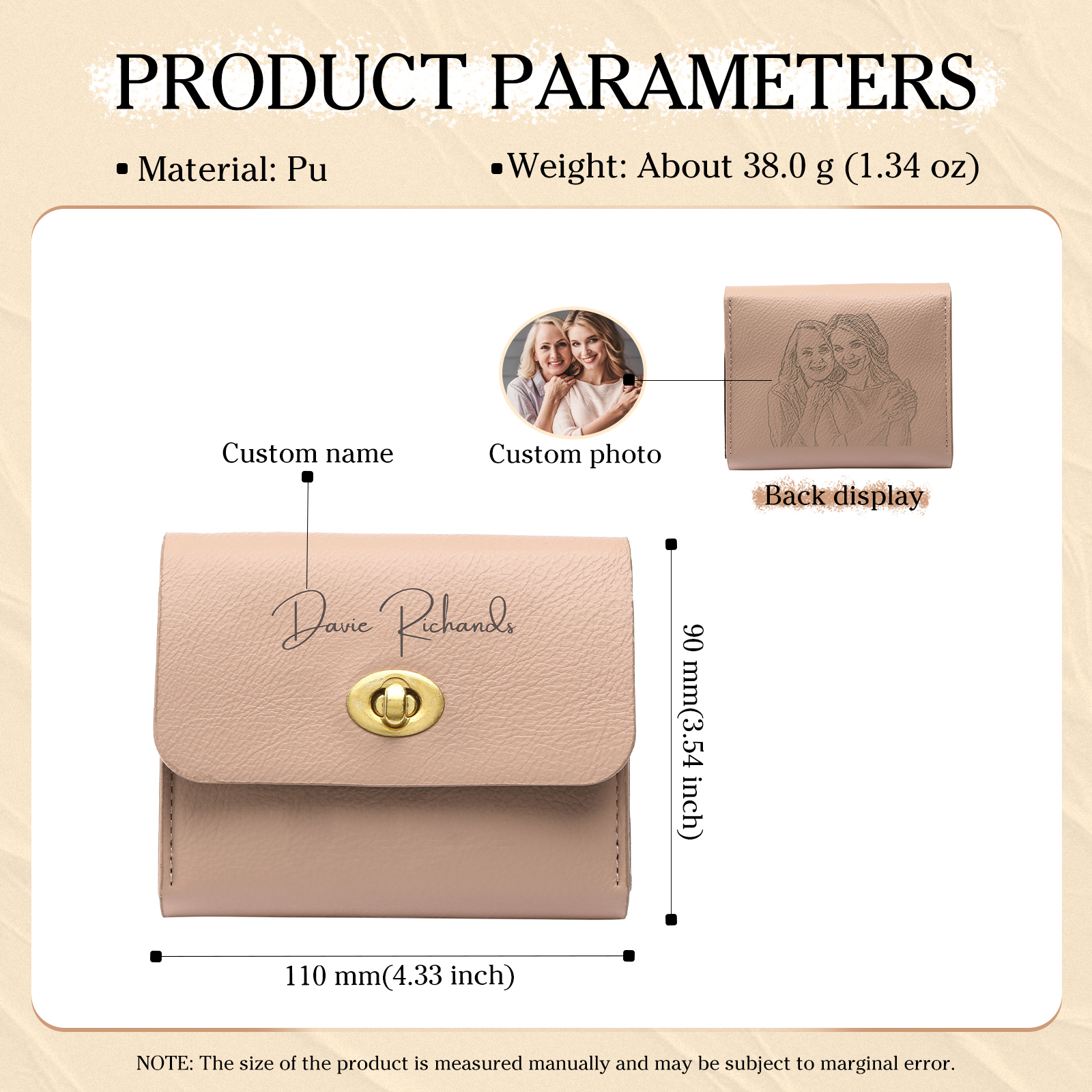 Personalized Women's Wallet Custom Name and Photo Leather Academia Wallets for Her | Jessmade