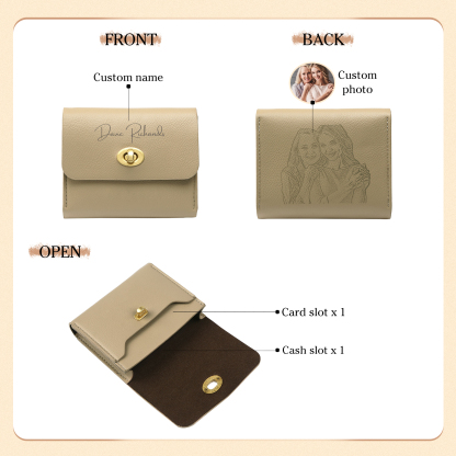 Personalized Women's Wallet Custom Name and Photo Leather Academia Wallets for Her | Jessmade