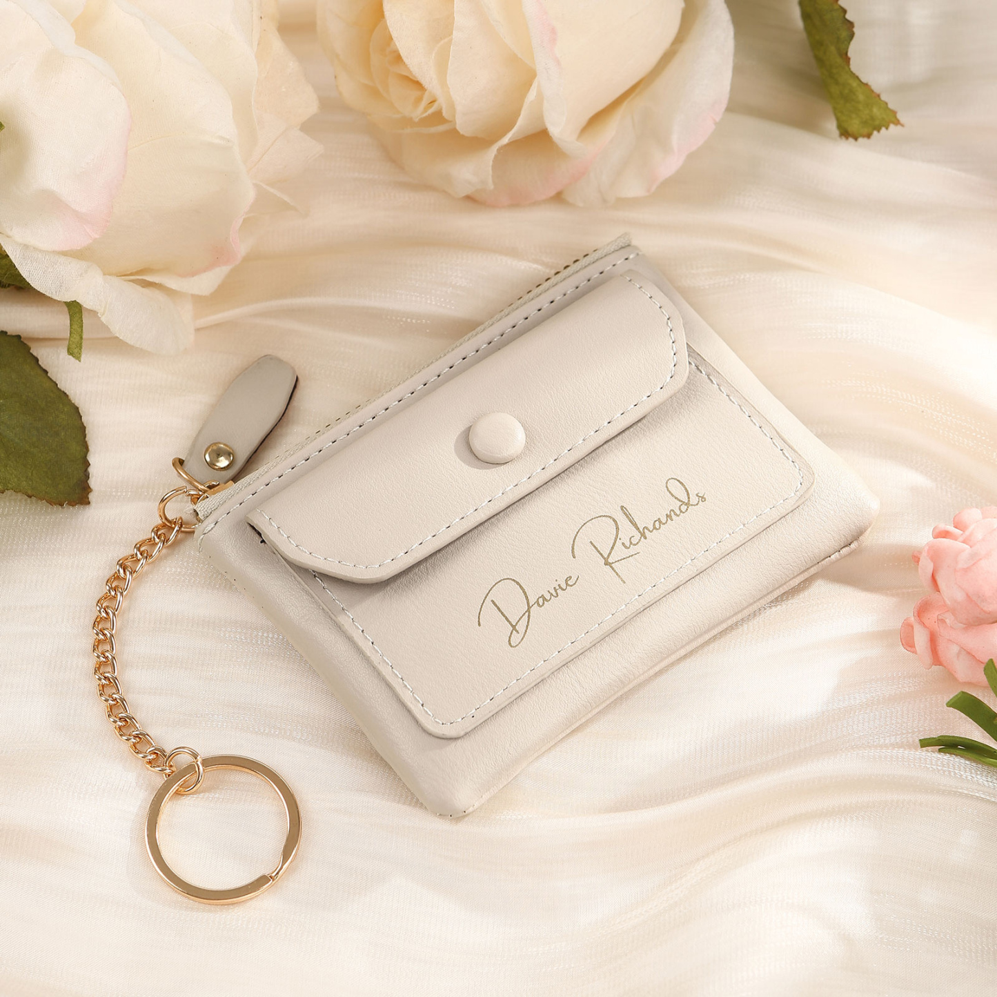 Personalised Women's Wallet Custom Name and Photo Leather Zipper Wallet for Her | Jessmade