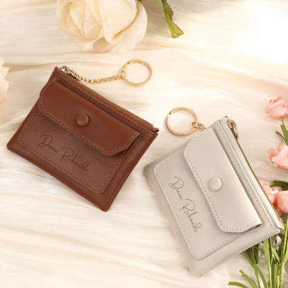 Personalised Women's Wallet Custom Name and Photo Leather Zipper Wallet for Her | Jessmade