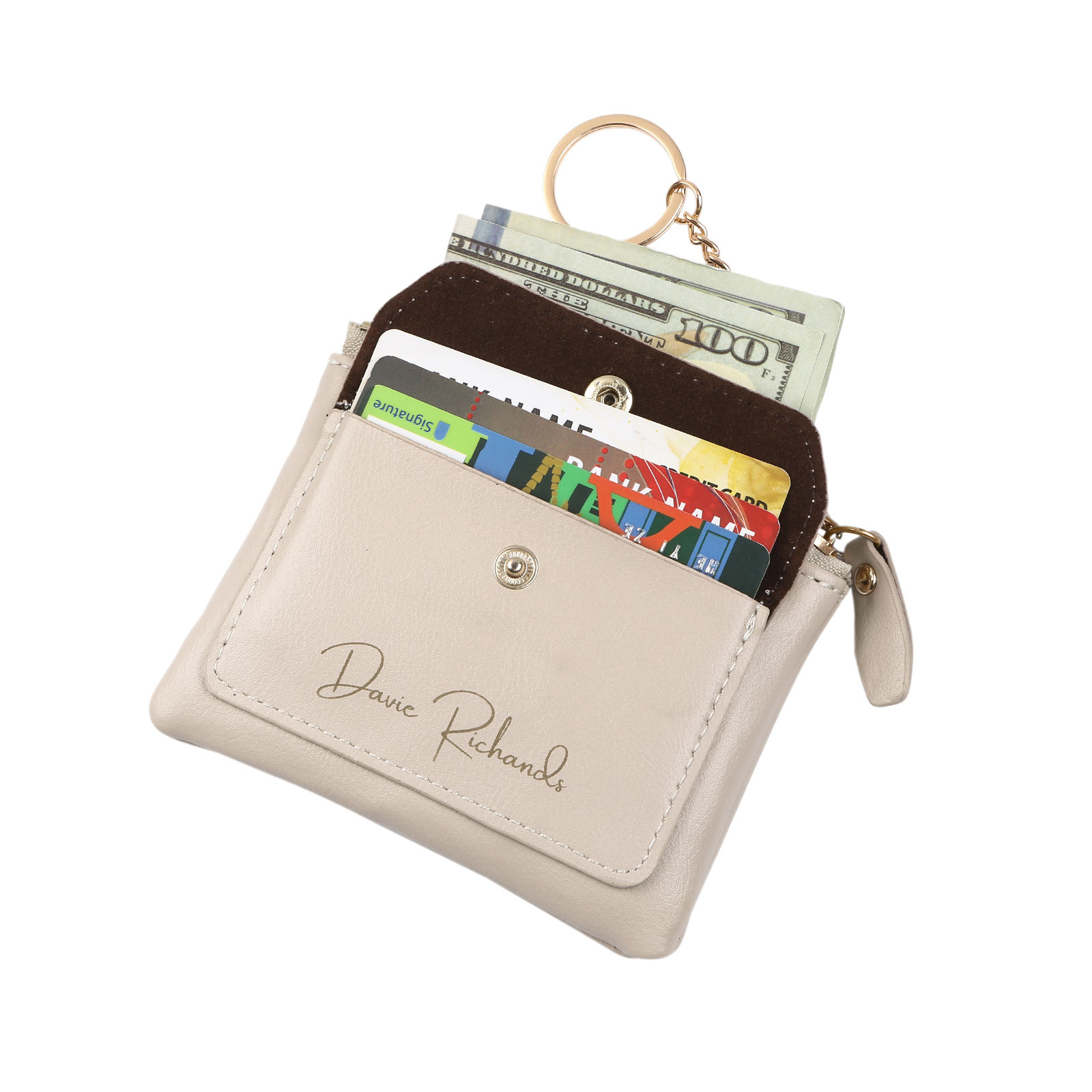 Personalised Women's Wallet Custom Name and Photo Leather Zipper Wallet for Her | Jessmade