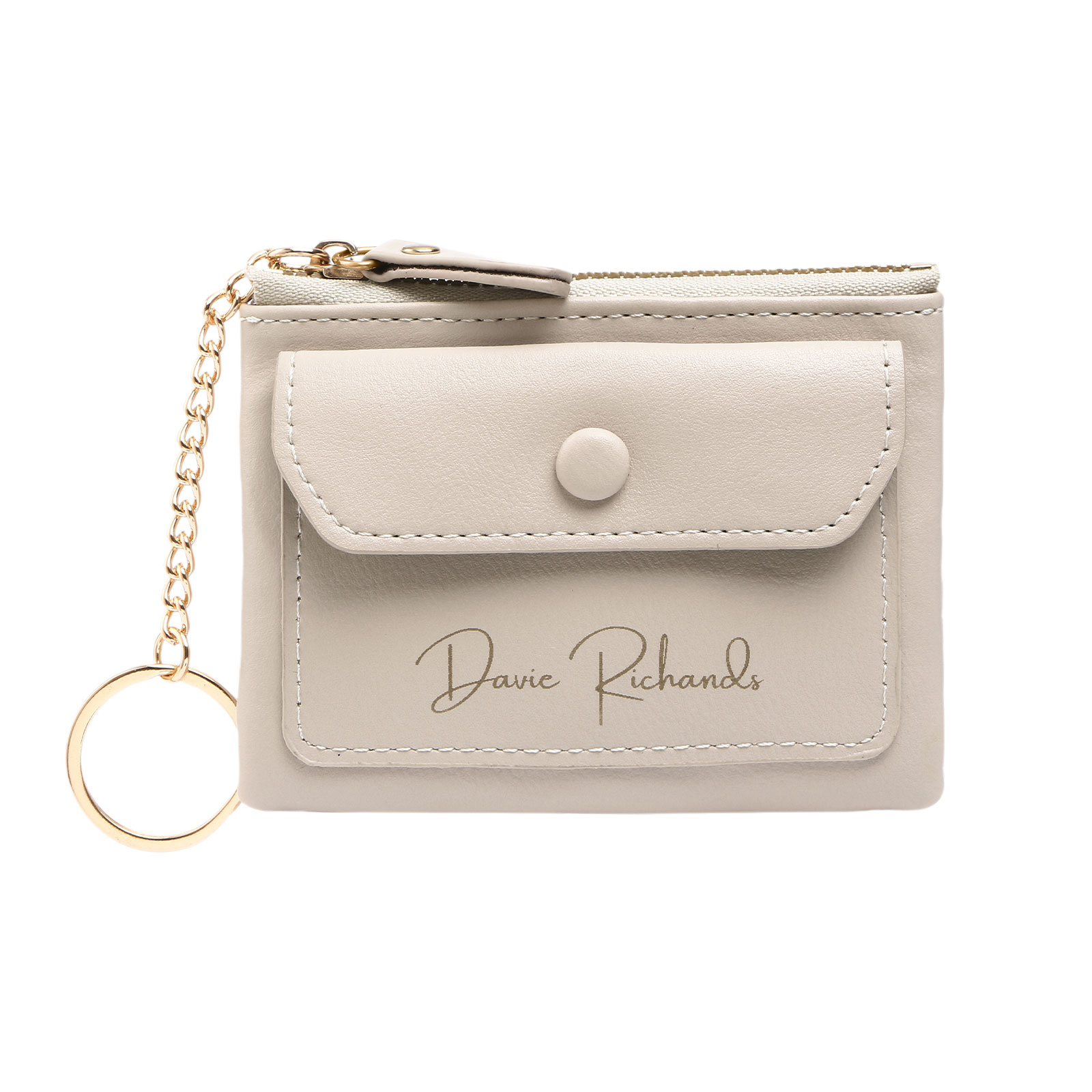 Personalised Women's Wallet Custom Name and Photo Leather Zipper Walle