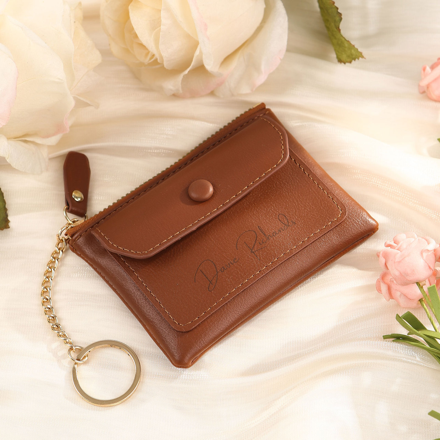 Personalised Women's Wallet Custom Name and Photo Leather Zipper Wallet for Her | Jessmade
