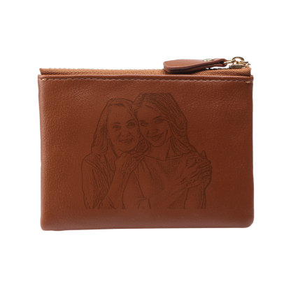 Personalised Women's Wallet Custom Name and Photo Leather Zipper Wallet for Her | Jessmade