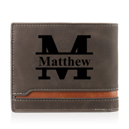 Personalised Men's Wallet - Custom Photo and Name in Brown - Christmas Gift for Him | Jessemade