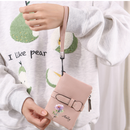 Personalised Women's Wallet with Custom Name & Birth Flower –  Unique Mother's Day Gifts for Her | Jessemade
