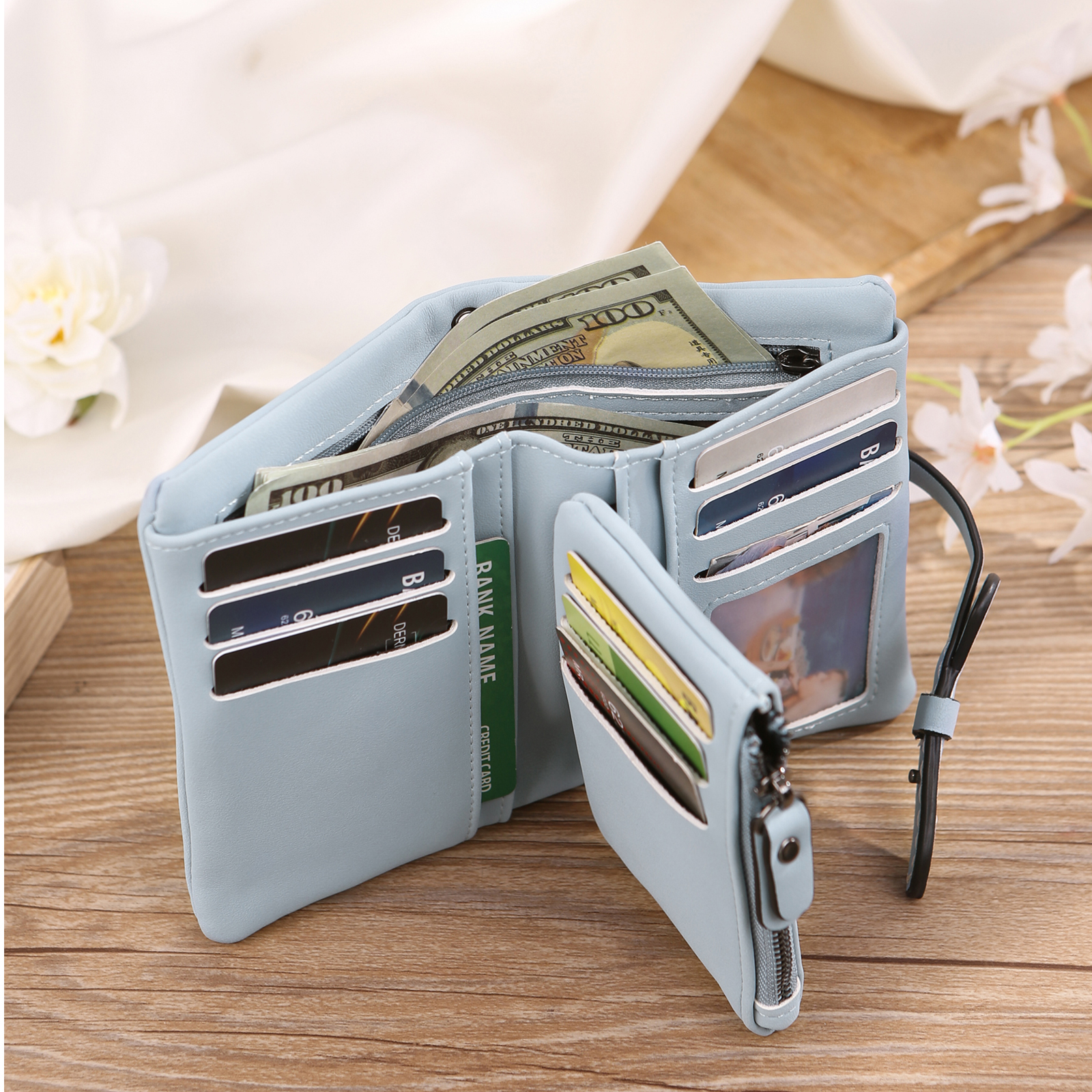 Personalised Women's Wallet with Custom Name & Birth Flower –  Unique Mother's Day Gifts for Her | Jessemade