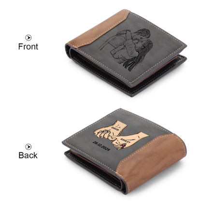 Personalised Men's Wallet – Customised Photo, Names & Date – Valentine’s Day Gift for Him | Jessemade