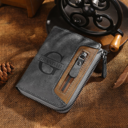 Personalised Leather Men's Wallet with Photo and Name Engraving – Gift for Him | Jessemade