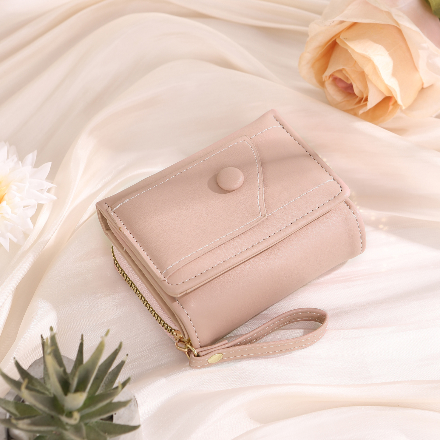 Personalised PU Leather Short Purse, Engrave Photo Folding Wallet Gifts For Her | Jessemade