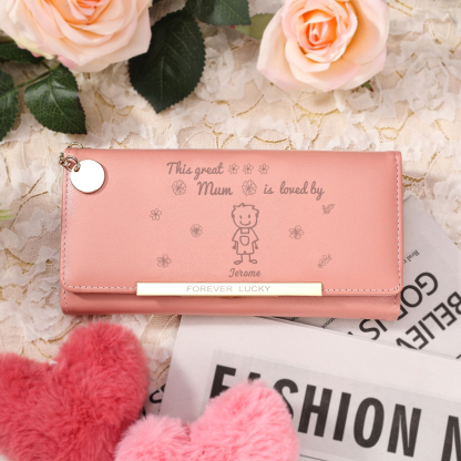 [Copy]Personalised Women's Wallet with Custom Name & Birth Flower –  Unique Mother's Day Gifts for Her | Jessemade
