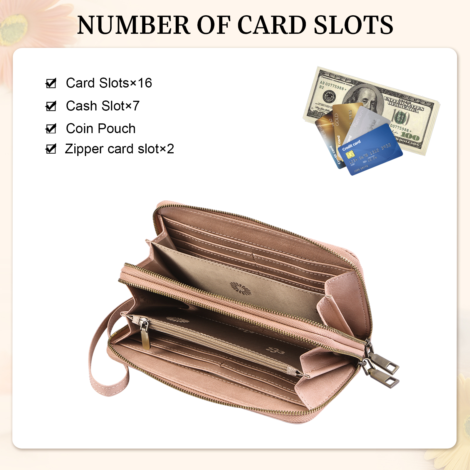 Personalised Women’s Wallet with Custom 1 Photo and 1 Text - "You Make My Heart Smile" Design, Valentine’s Day Gift for Her | Jessemade