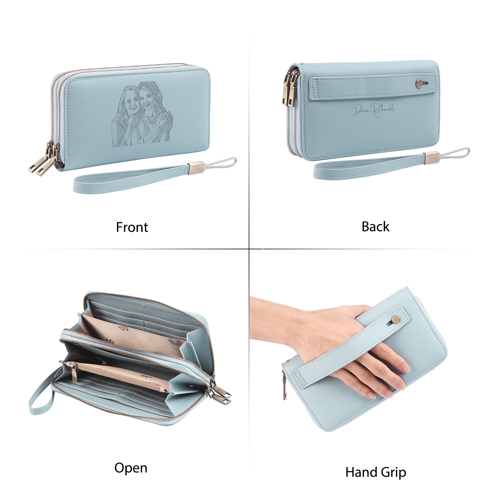 Personalised Women’s Wallet with Custom 1 Photo and 1 Text - Meaningful Gift for Her | Jessemade