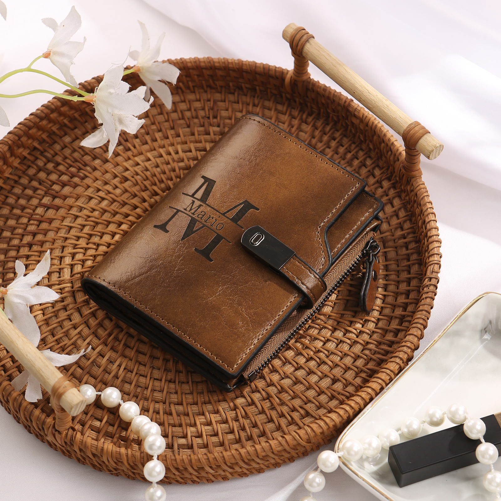 Personalised PU Leather Wallet with Photo & Name Engraving for Women | Jessemade