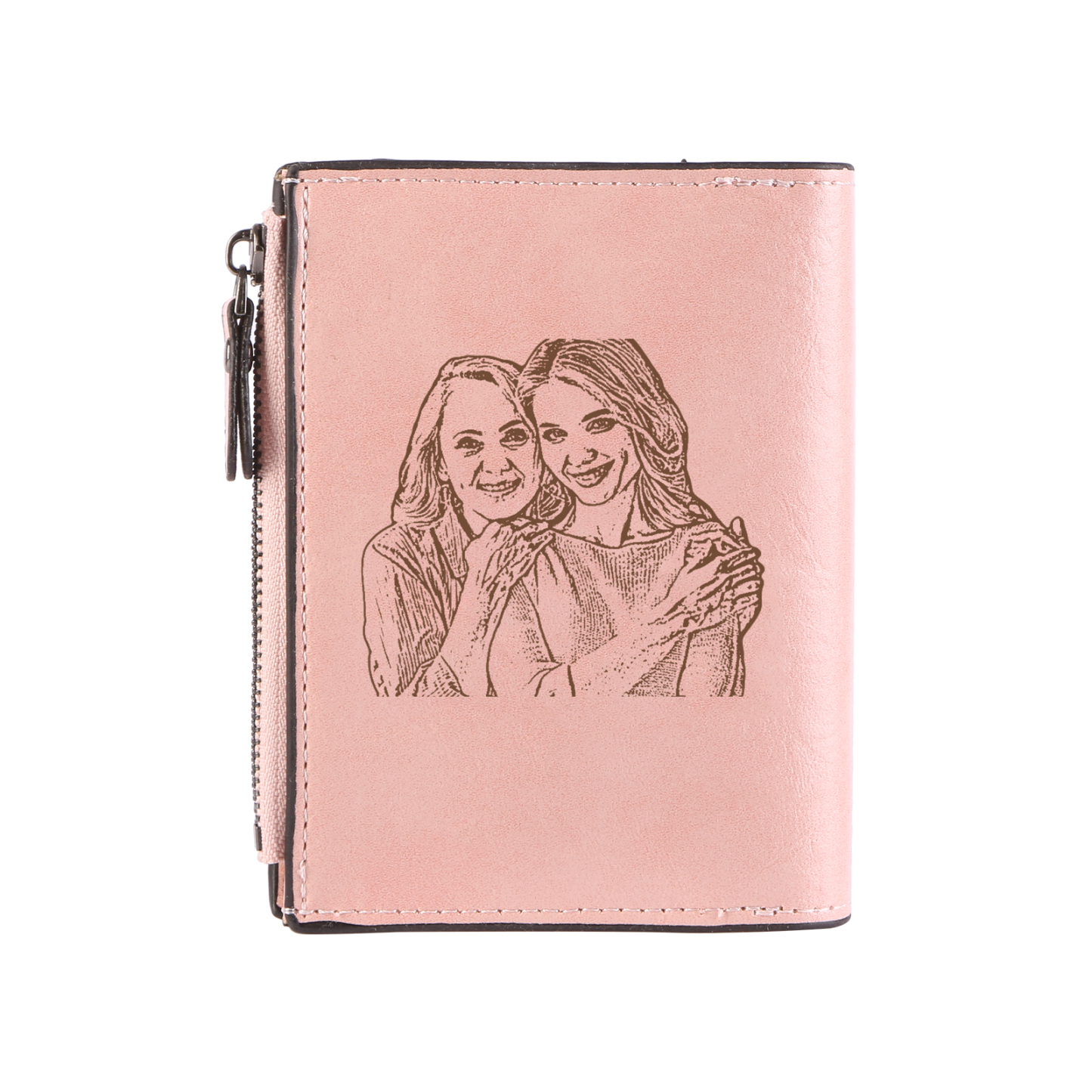 Personalised PU Leather Wallet with Photo & Name Engraving for Women | Jessemade