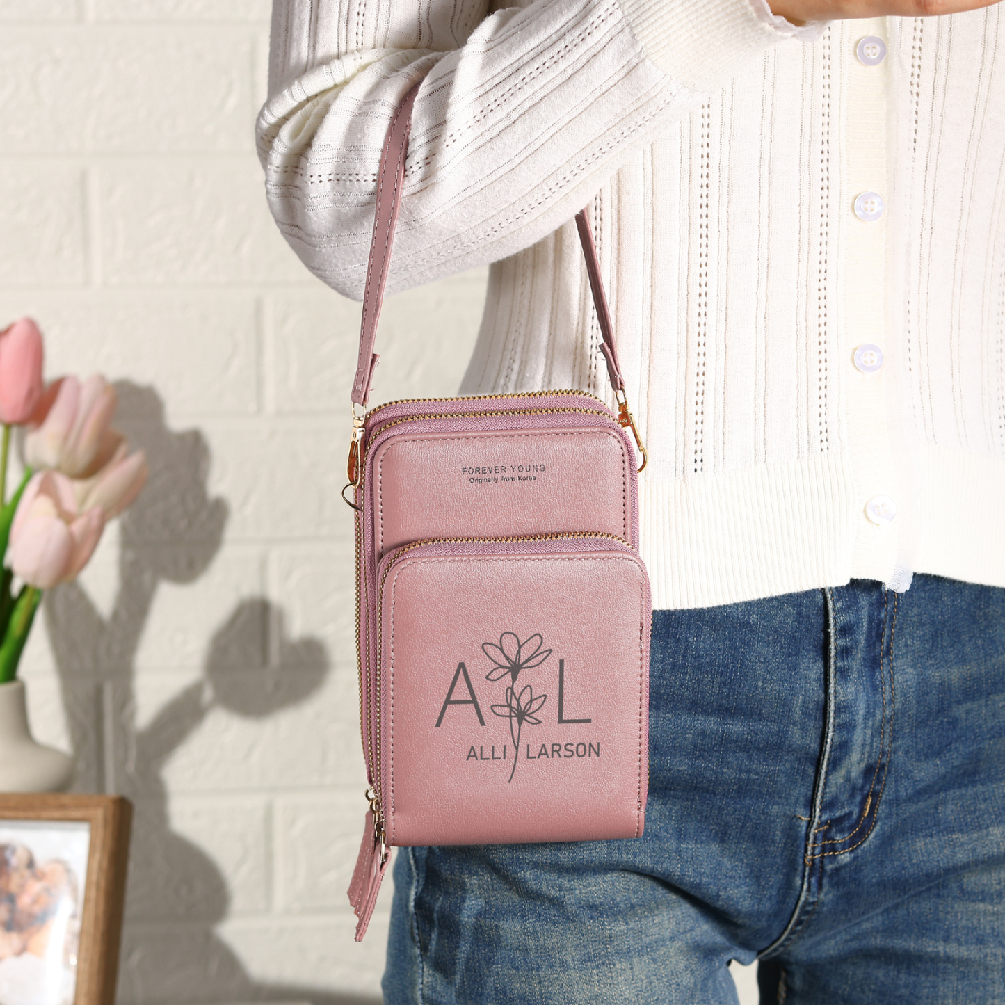 Personalised Crossbody Wallet – Women’s Purse with Name Customisation | Jessemade