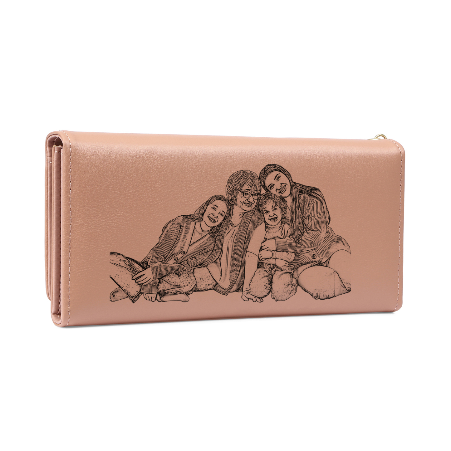 Personalised Women Photo Leather Wallet Purse With Custom 6 Kids And Pet Name –“This Great Mum Is Loved By' - Mother's Day Presents For Mum | Jessemade