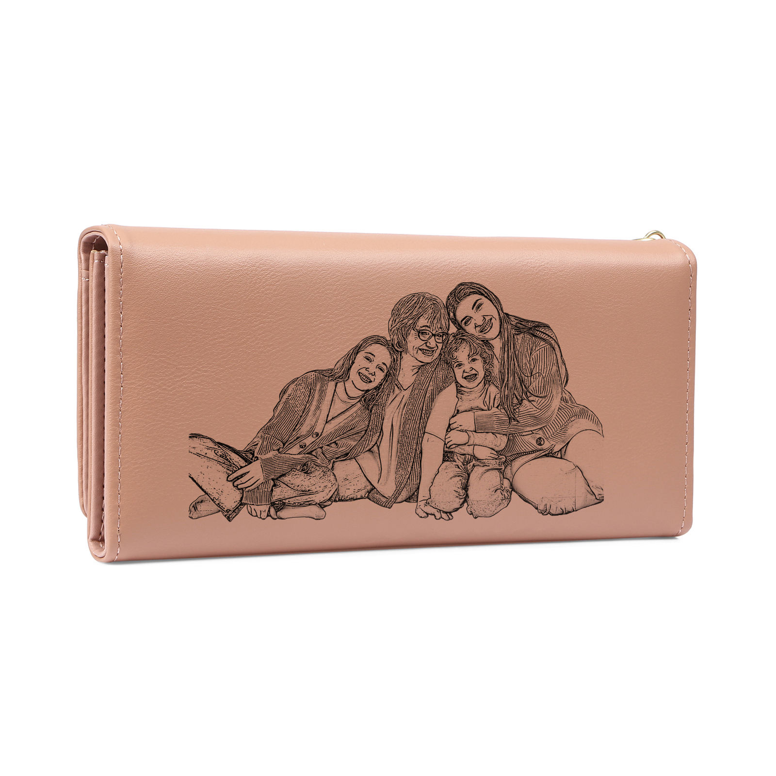 Personalised Women Photo Leather Wallet Purse With Custom 6 Kids And Pet Name –“This Great Mum Is Loved By' - Mother's Day Presents For Mum | Jessemade