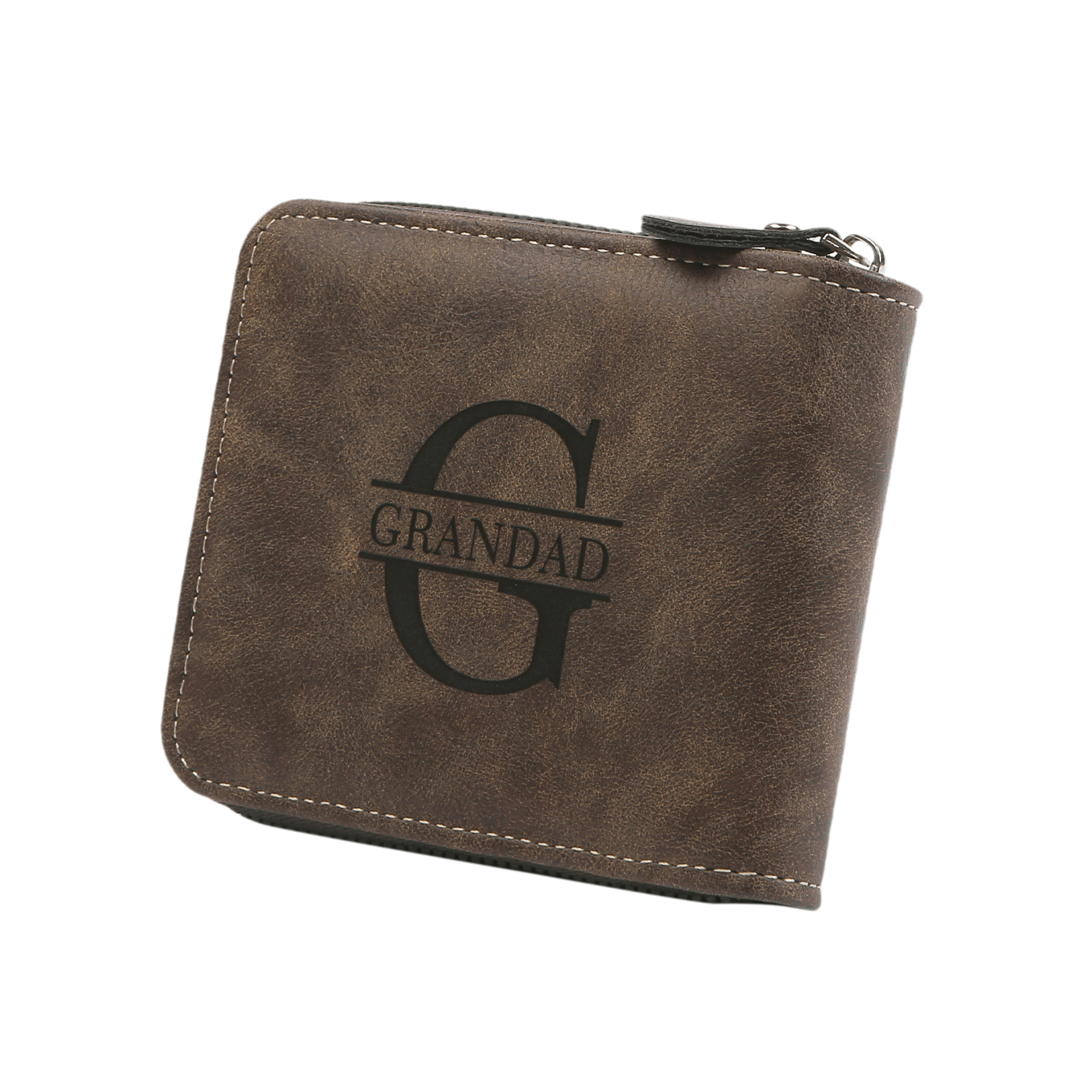 Personalised Engraved Photo Wallet for Men – Custom Family Gift with Zip Closure and Monogram | Jessemade