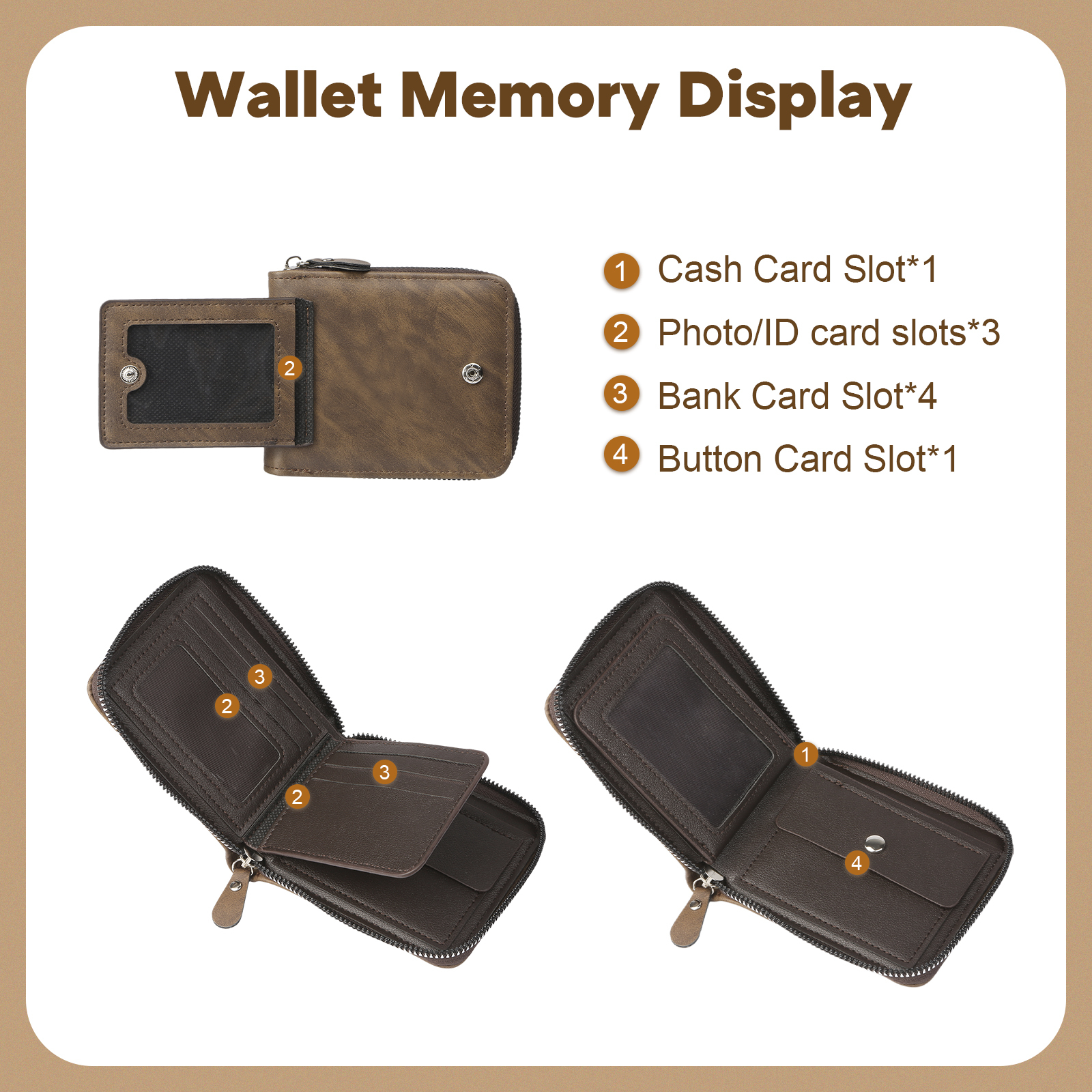 Personalised Leather Men's Wallet with Photo and Name Engraving – Gift for Dad/Husband | Jessemade