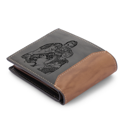 4 Names Personalised Gift Wallet for Men – Father’s Day Gift with Kids’ Name and Photo | Jessemade