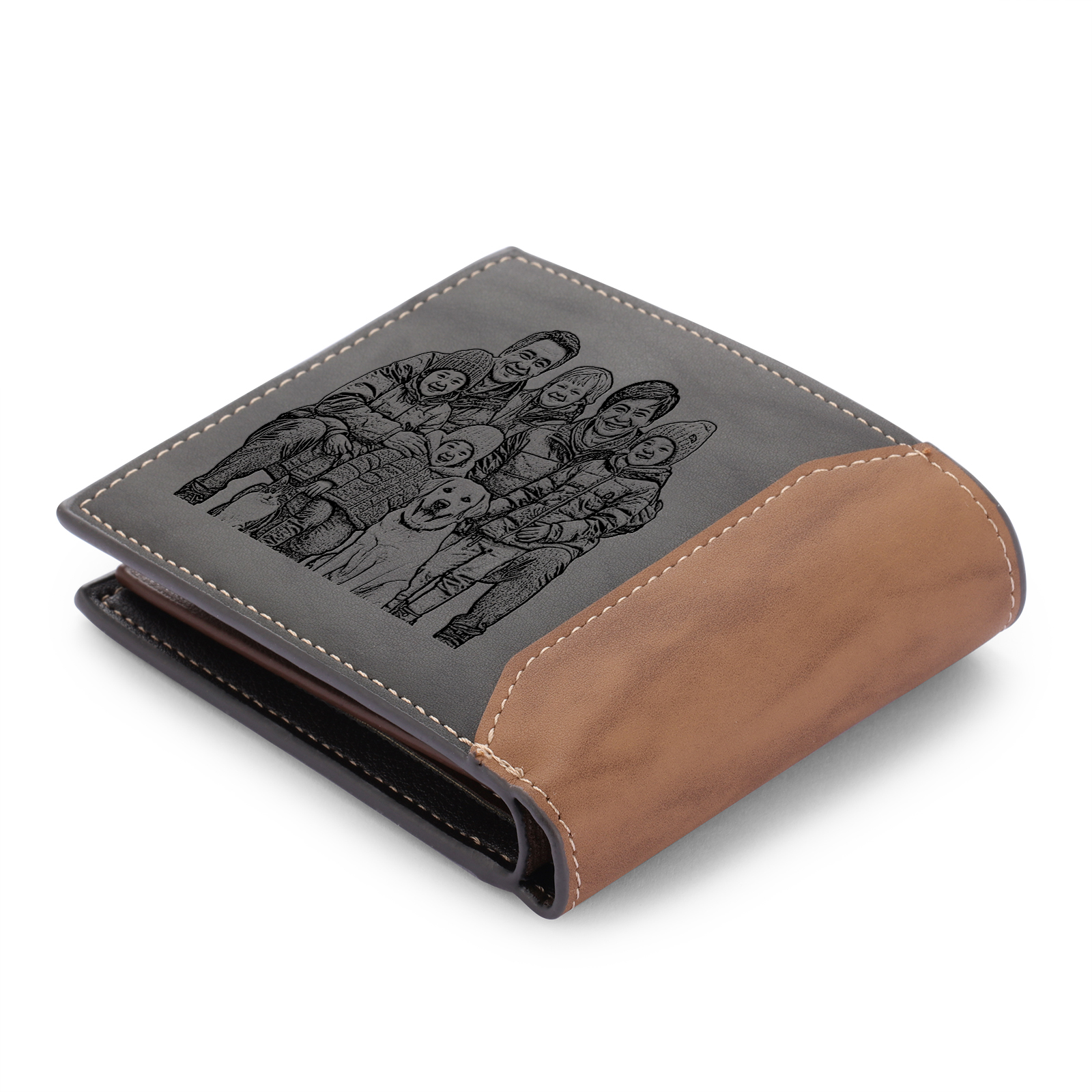 6 Names Personalised Gift Wallet for Men – Father’s Day Gift with Kids’ Name and Photo | Jessemade