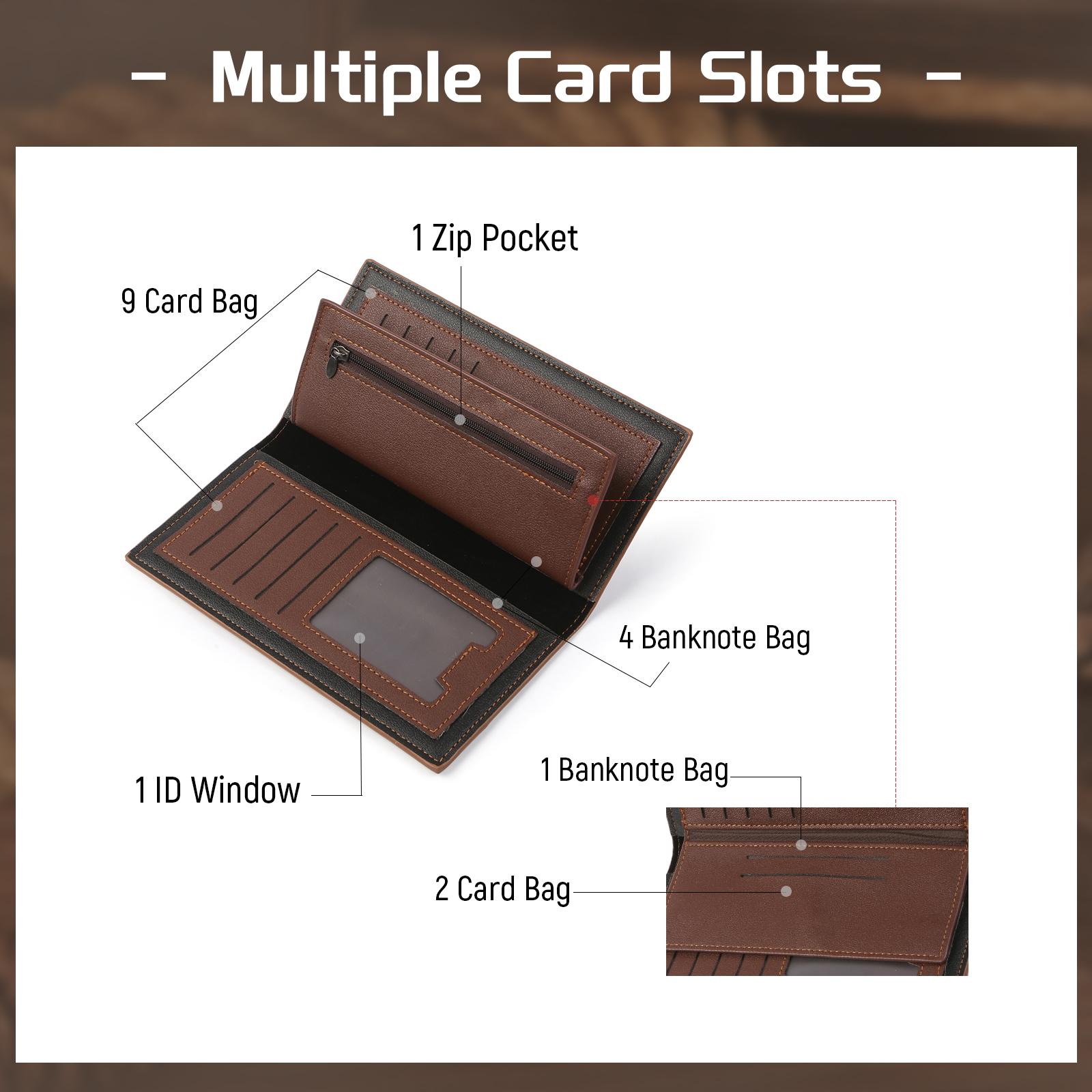 Personalised Men's Long Wallet – Custom Photo and Name Engraving with RFID Protection | Jessemade