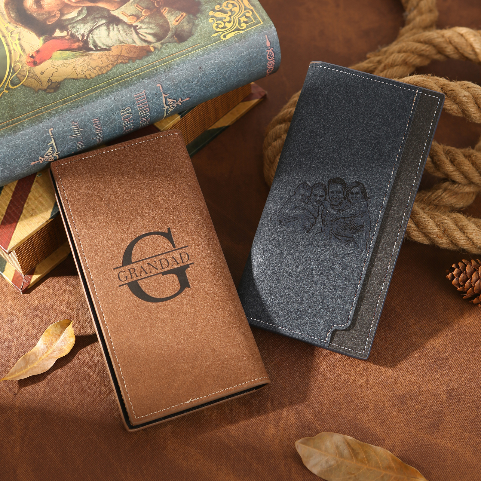 Personalised Men's Long Wallet – Custom Photo and Name Engraving with RFID Protection | Jessemade