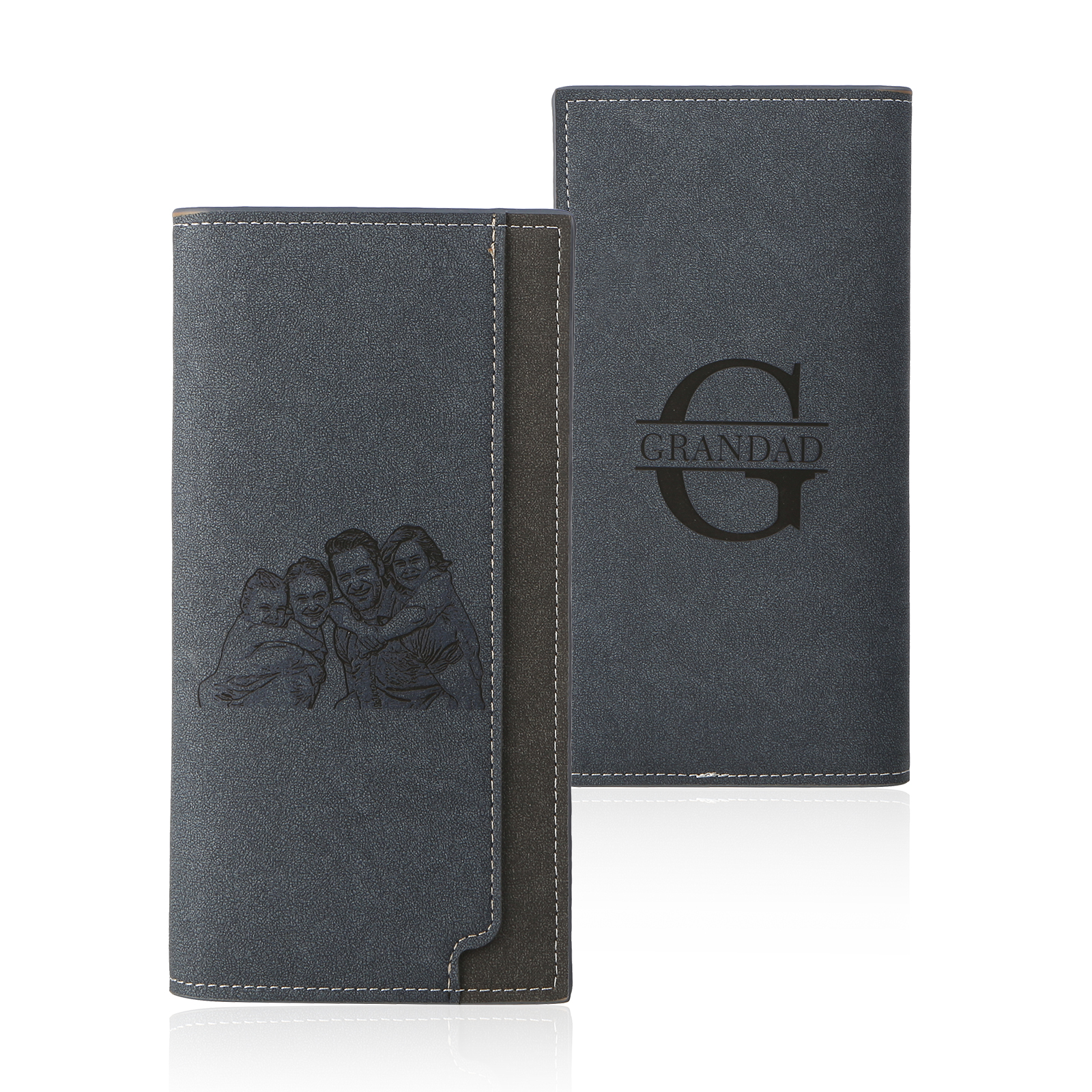 Personalised Men's Long Wallet – Custom Photo and Name Engraving with RFID Protection | Jessemade