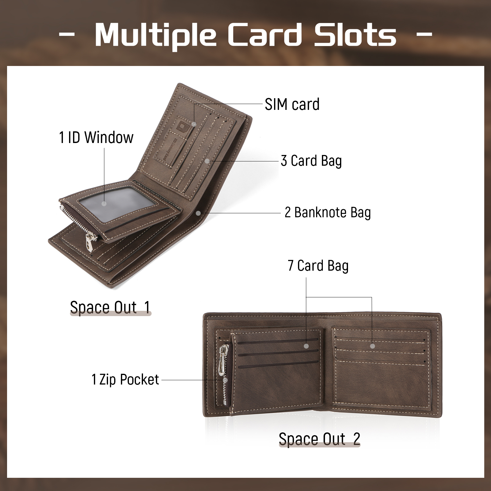 Custom Men’s Wallet – Short Bifold Style with Photo & Name Personalisation + RFID Blocking | Jessemade