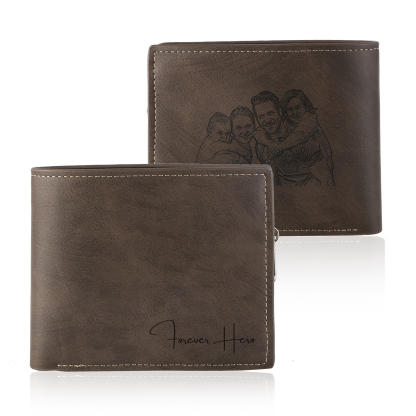 Custom Men’s Wallet – Short Bifold Style with Photo & Name Personalisation + RFID Blocking | Jessemade