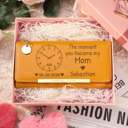 Personalised Women's Wallet with Custom Photo  – PU Leather Ladies Purse in Blue & Pink & Yellow Mother's Day Gift for Mum/Nan | Jessemade