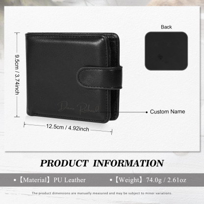 Personalised Wallet for Men with Name – Premium PU Leather Wallet with Coin Pouch – Ideal Father’s Day Gift | Jessemade