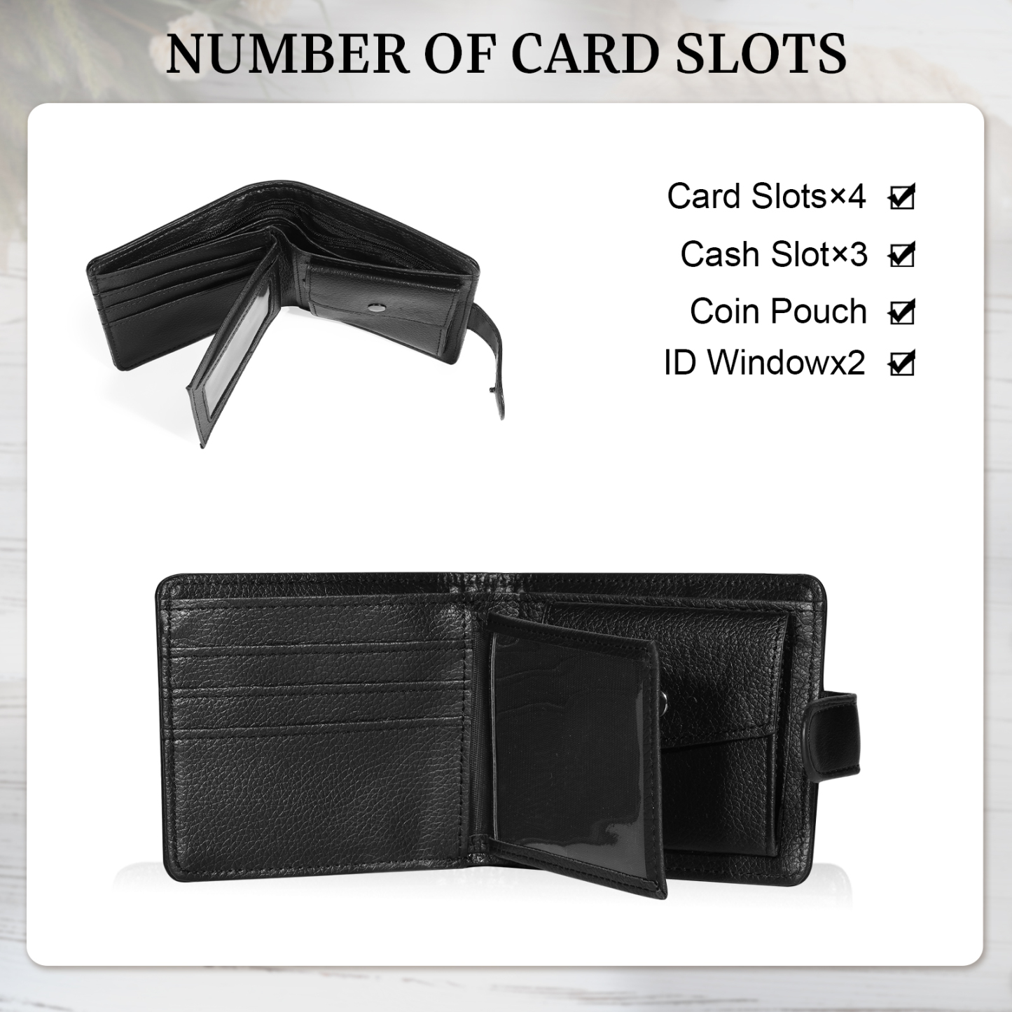 Personalised Wallet for Men with Name & Photo – Premium PU Leather Wallet with Coin Pouch – Ideal Father’s Day Gift | Jessemade