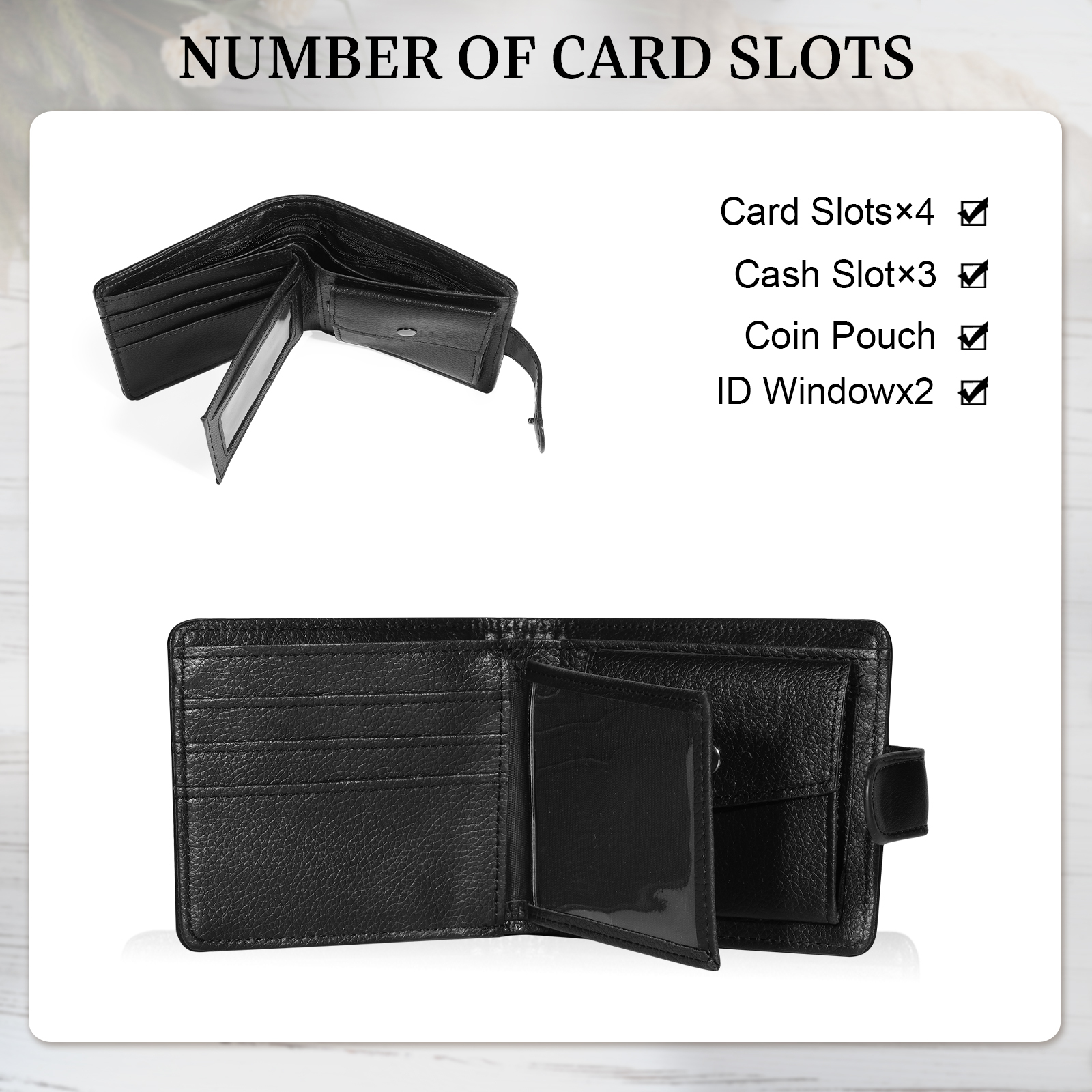 Personalised Wallet for Men with Name & Photo – Premium PU Leather Wallet with Coin Pouch – Ideal Father’s Day Gift | Jessemade