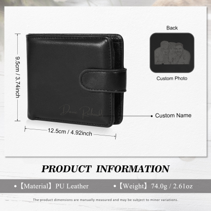 Personalised Wallet for Men with Name & Photo – Premium PU Leather Wallet with Coin Pouch – Ideal Father’s Day Gift | Jessemade