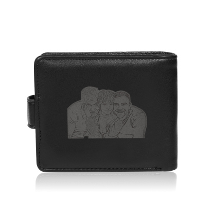 Personalised Wallet for Men with Name & Photo – Premium PU Leather Wallet with Coin Pouch – Ideal Father’s Day Gift | Jessemade