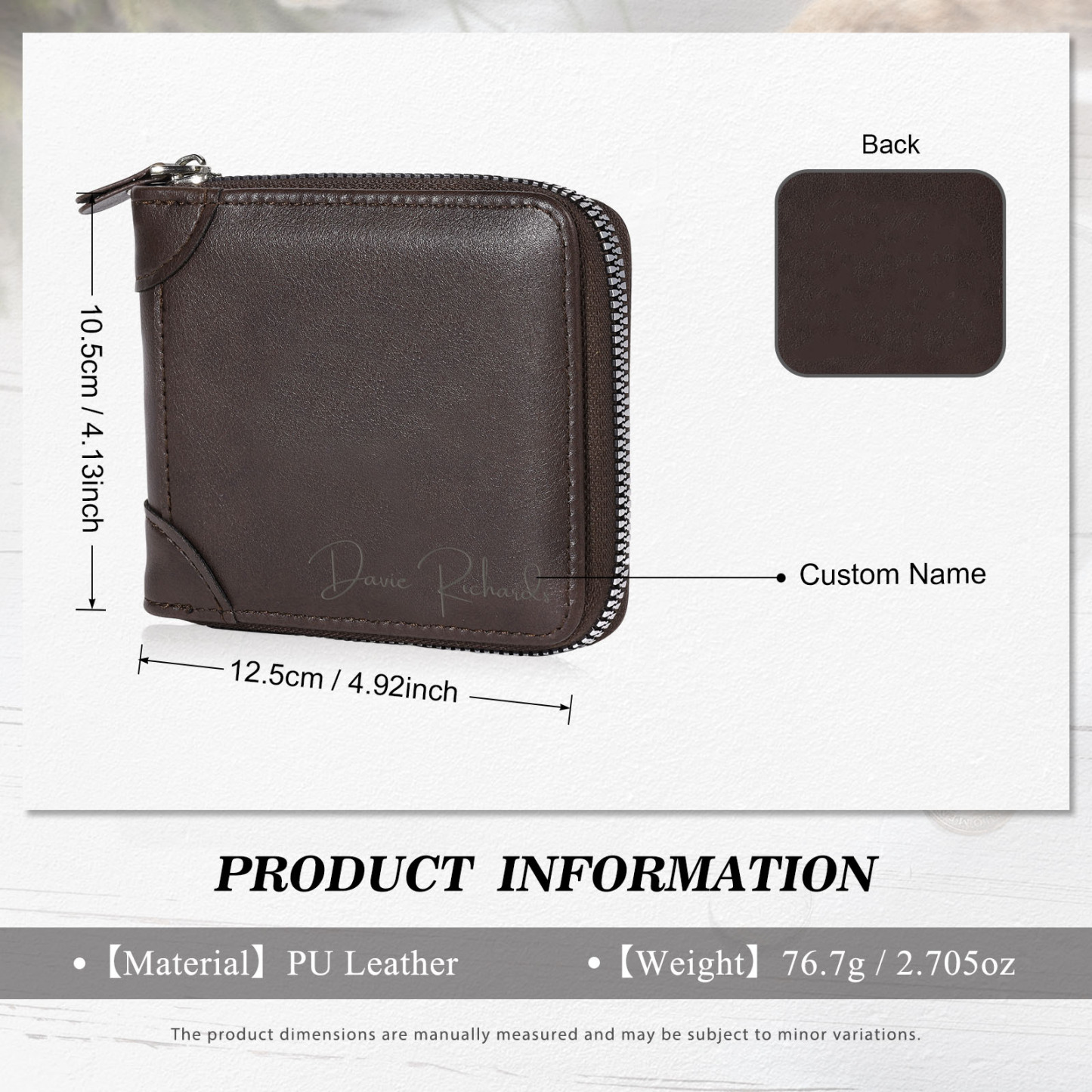 Personalised Wallet for Men with Name – Elegant Men's Gift for Father's Day, Birthday, or Anniversary | Jessemade