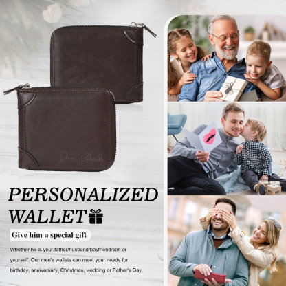 Personalised Wallet for Men with Name – Elegant Men's Gift for Father's Day, Birthday, or Anniversary | Jessemade