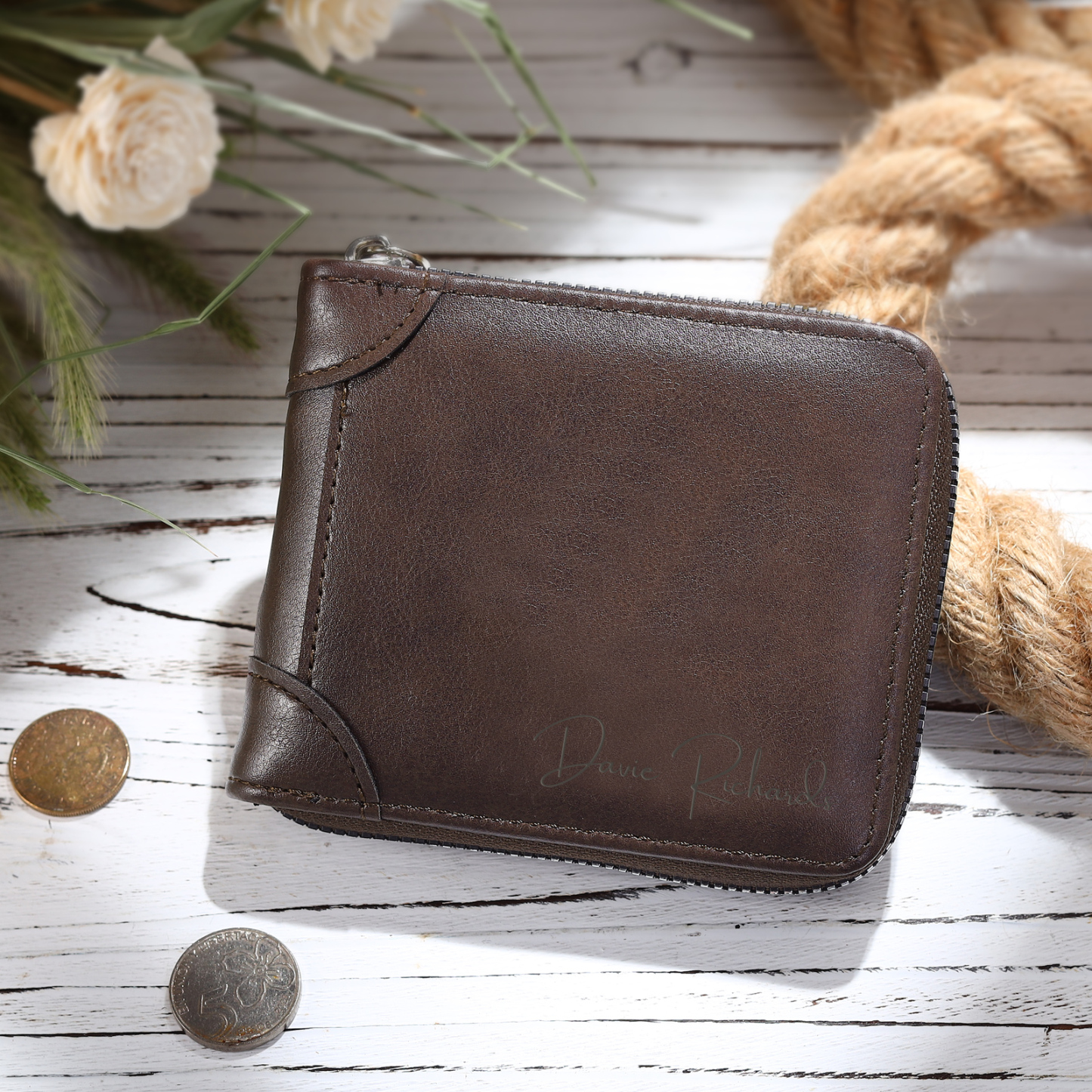 Personalised Wallet for Men with Name – Elegant Men's Gift for Father's Day, Birthday, or Anniversary | Jessemade