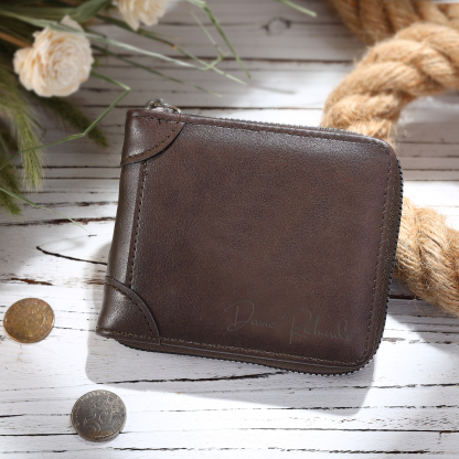 Personalised Wallet for Men with Name – Elegant Men's Gift for Father's Day, Birthday, or Anniversary | Jessemade