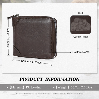 Personalised Wallet for Men with Name & Photo – Elegant Men's Gift for Father's Day, Birthday, or Anniversary | Jessemade