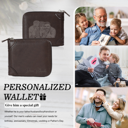 Personalised Wallet for Men with Name & Photo – Elegant Men's Gift for Father's Day, Birthday, or Anniversary | Jessemade