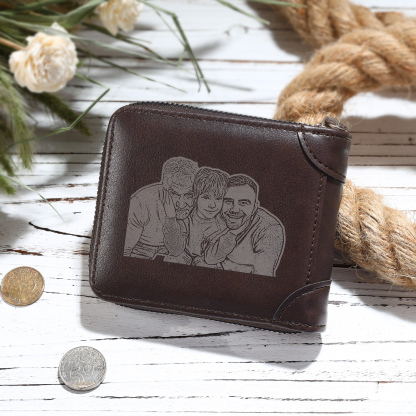 Personalised Wallet for Men with Name & Photo – Elegant Men's Gift for Father's Day, Birthday, or Anniversary | Jessemade