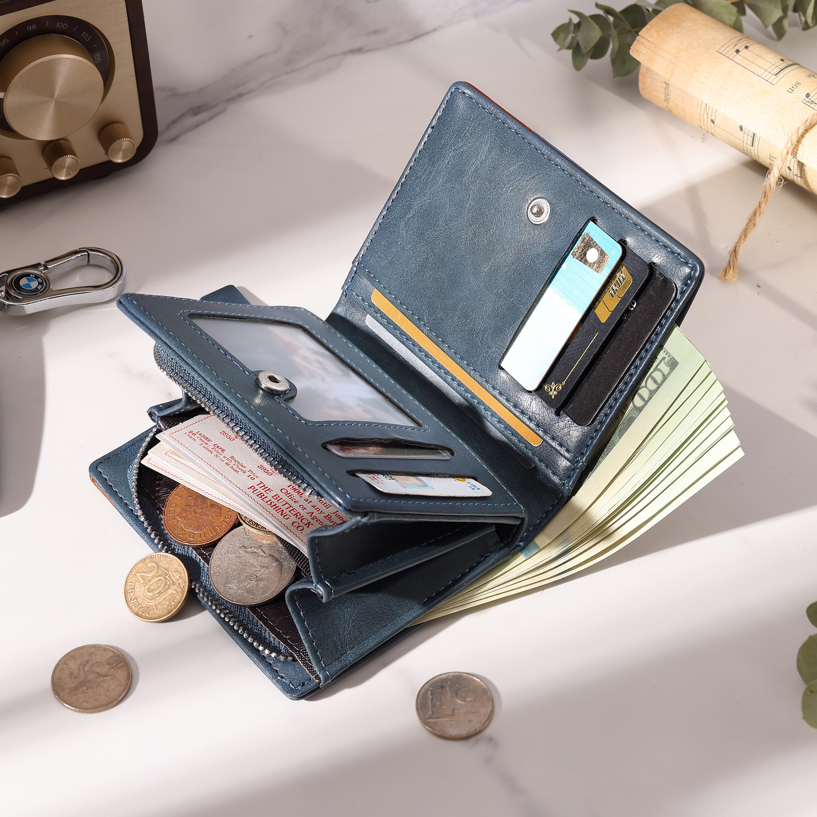 Personalised Engraved Photo Wallet with Initial & 1 Name - Father's Day Gift for Dad | Jessemade