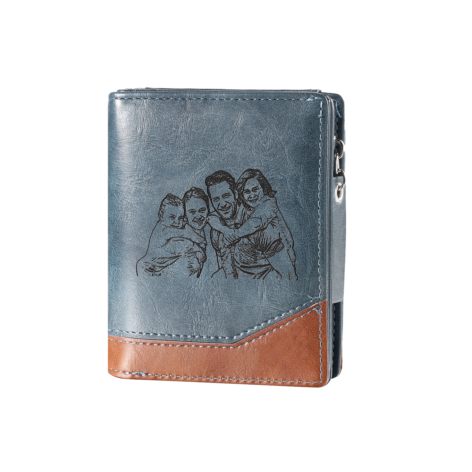 Personalised Engraved Photo Wallet with Initial & 1 Name - Father's Day Gift for Dad | Jessemade