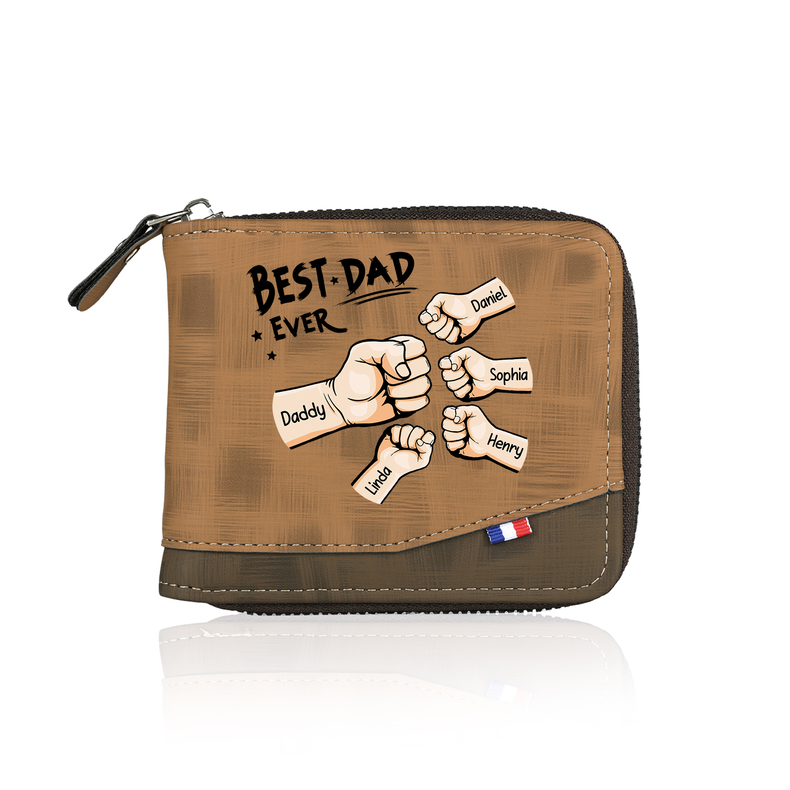 5 Names & 1 Text Custom Wallet for Men – Personalized Best Dad Gift, Perfect for Father's Day | Jessemade