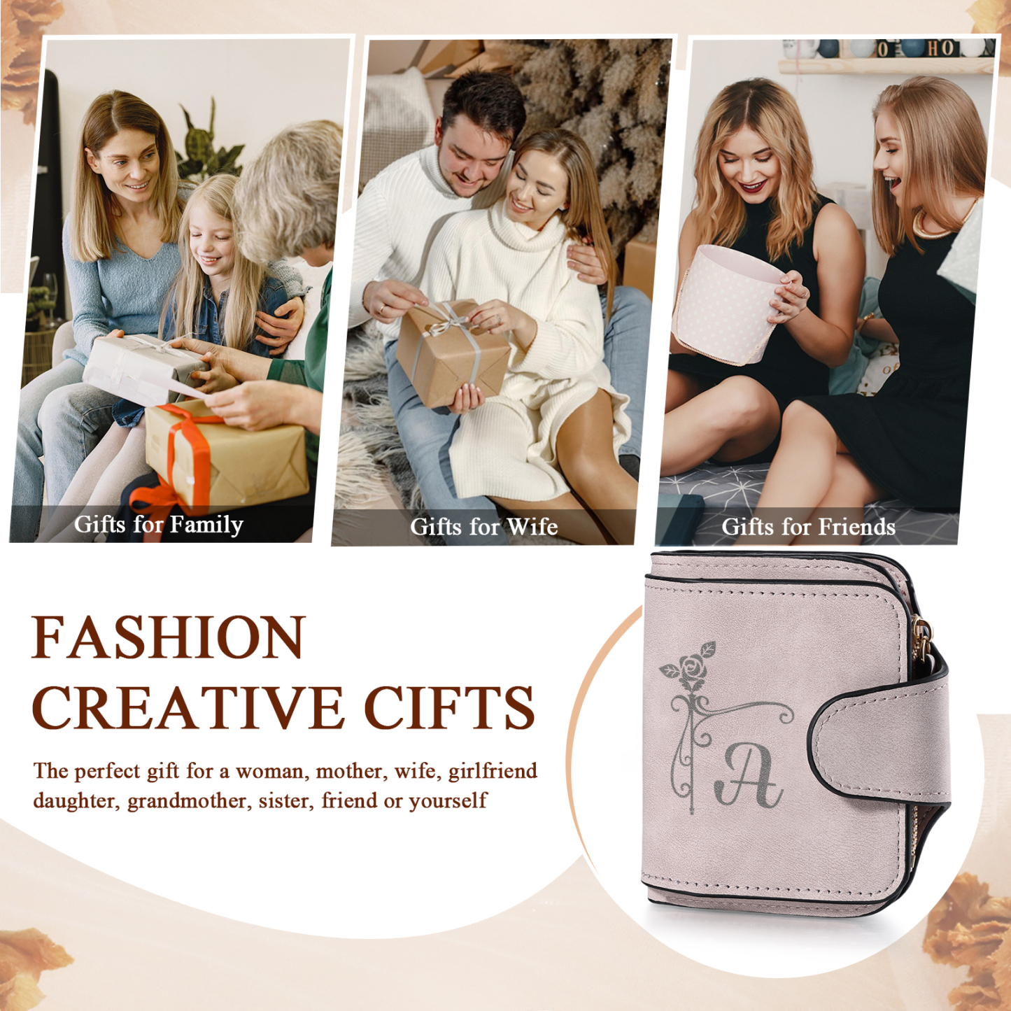 Personalised Photo & Initial & Name PU Leather Wallet for Women | Jessemade