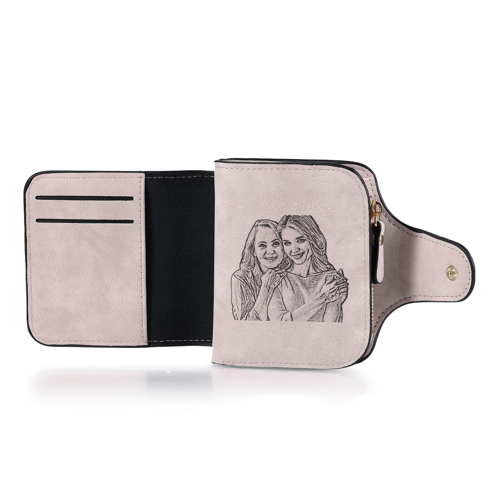 Personalised Photo & Initial & Name PU Leather Wallet for Women | Jessemade