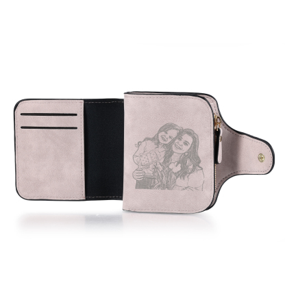 Personalised Photo & Initial & Birthflower PU Leather Wallet for Women | Jessemade